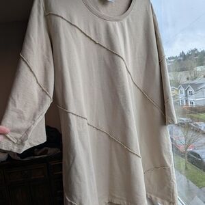 Wild Palms Beige Knit Asymmetrical Top